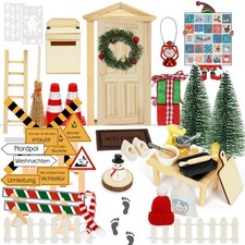 Wichteltür Set Wichtel Zubehör DIY Bastelset Miniatur Weihnachtsdeko 50 Stück