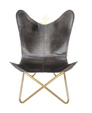 Leder sessel mit eisen - leder,