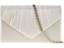 Damen-Clutch Satin plissiert