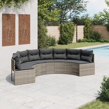 Gartensofa mit Kissen Halbrund