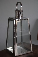 Laterne aus Edelstahl/Glas, H