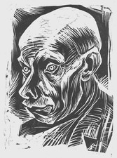 Wilhelm Rudolph - Arbeiterkopf - Holzschnitt 1924