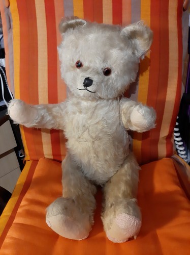 Antik plüsch holzwolle teddy - plüsch,