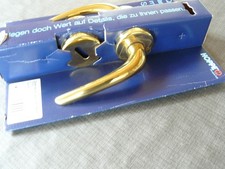 Hoppe Türdrücker Udine Messing poliert Rosetten neu OVP Türgriff für Zimmertür