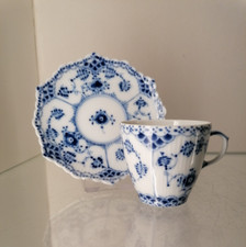 Royal Copenhagen Musselmalet Mokka Tasse UT Vollspitze 1. Wahl 1038 Gedeck NEU