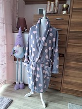 Bo_dy Damen Bademantel Grau Rosa Gr. 40/42