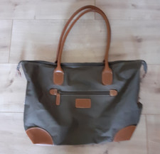 Tasche Shopper Rieker olivgrün mit braunem Leder mehrere Fächer RV