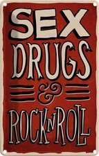 Blechschild 30x20 cm Sex drugs