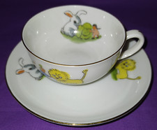 Arzberg 1382 Gretsch *** Dekor TIERE (Löwe, Hase) *** KINDERTASSE und UNTERTASSE