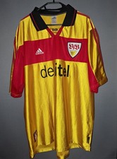 Adidas VfB Stuttgart Fußball Trikot Debitel 1999-2000 Gold Rot XXL Neuwertig 