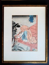 Kunisada Utagawa (Toyokuni III) 1786-1865 Holzschnitt  Edo Periode SELTEN !