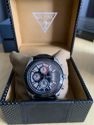Guess chronograph lederarmband - guess,