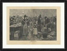 Fischmarkt in Wien Gause Verkauf Stand Kostüme Korb Händler  Faksimile_C 2238