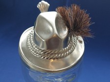 Orginial BMF Bierstiefel (Bierkrug) mit Zinndeckel und Gamsbart.