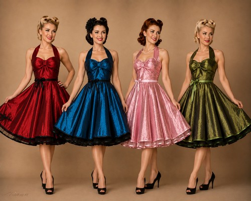 Taftkleid 50er jahre tanzkleid - taftkleid,