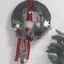 Türkranz Wichtel Weihnachtskranz Wollkranz Advent Weihnachten Merry Christmas 