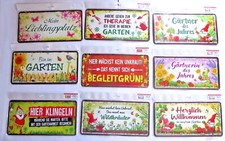 Blechschild mit Spruch Garten