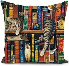Kissenbezug 40x40 Kissen mit katzenmotiv Katze Geschenk für Katzenliebhaber