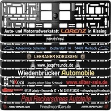 50 Kennzeichenhalter mit WUNSCHTEXT Individuell BEDRUCKT personalisiert