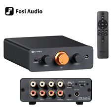 Fosi Audio P4 Minivorverstärker, 3 RCA-Eingänge 3-stufiger Bass- und Höhenregler