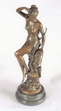 Bronzefigur  Skulptur Diana Göttin der Jagd  Victorious Bronze Massiv 6 KG