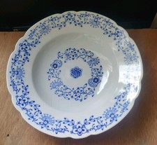 2 Suppenteller, Porzellanfabrik Kalk in Eisenberg, Indisch Blau, Ø 24 cm, top
