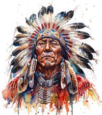 Indian headdress sticker 9x9