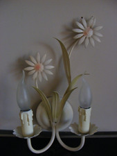 Alte Wandlampe Wandleuchte Blumen Metall