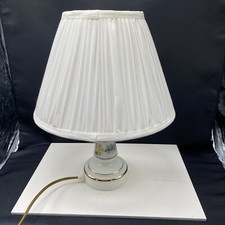 alte Tischlampe Fuß aus Glass Tischlampe Nachttischlampe Lampe Weiß/Silber