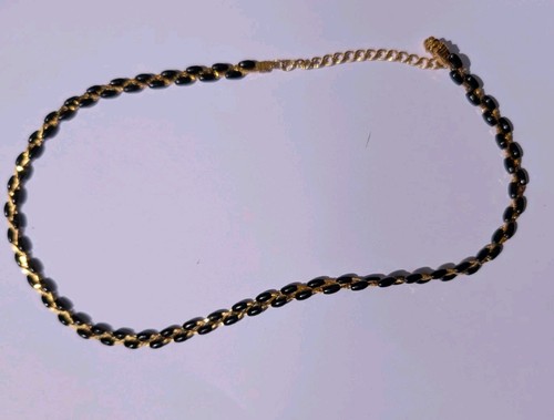 Halskette perlen schwarz gold - perlen,