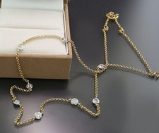 Diamant-Stationskette 15 Brillanten 0,50 ct  750-Gold Wert 3.300 Euro Neu