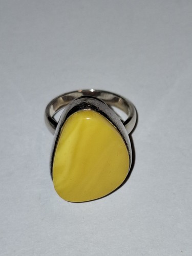 Bernstein silber ring 925 - ,