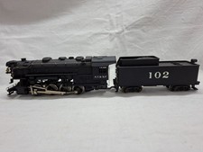 Rivarossi H0 Dampflok mit Tender A.T. & S.F.102, sehr alt, echtes Sammlerstück,