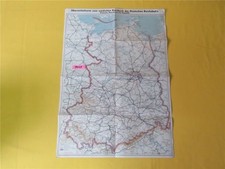 Übersichtenkarte zum amtlichen Kursbuch der Deutschen Reichsbahn 1958 DDR