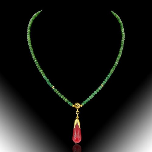 Smaragd halskette kette mit - halskette,