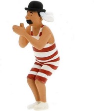 SCHULTZE beim Baden - Tim und Struppi Thomson tintin Figur Figurine  8,5 cm