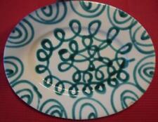 ovale  XL- Servierplatte  34,5 cm x 26,5 cm   " Gmundner Keramik-grün geflammt "