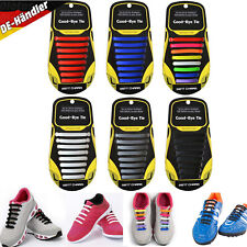 16x Elastische Schnürsenkel Silikon Gummi Schleifenlose Schuhbänder ohne Binden