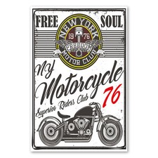 Postereck 2119 Poster Leinwand Vintage Plakat, Motorrad Freiheit New York USA