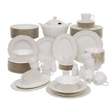 Kombiservice Tafelservice Geschirrset Kaffeeset 83-teilig Porzellan 12 Personen
