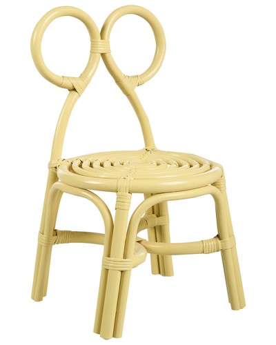 Kinderstuhl aus rattan gelb - kinderstuhl,
