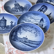 6 Teller Royal Kopenhagen,Porzellan, Ansichten von Mannheim, datiert