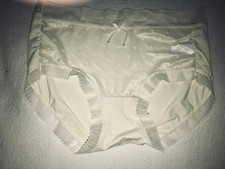 Damen Slip mit Spitze transparent matt glänzend Gr.M creme neu