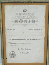 Bayern Verleihungsurkunde für das Militär-Verdienstkreuz 3 Klasse mit Schwertern