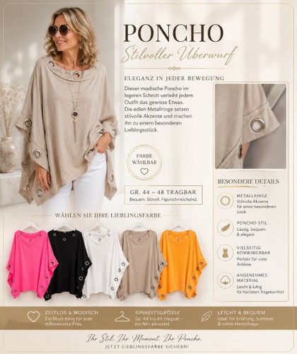 Poncho überwurf tunika mit - poncho,Überwurf,tunika,