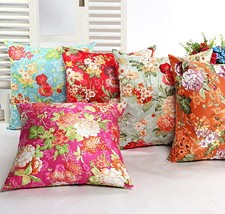 Kissenbezug Blumen Kissenhülle Dekokissen 45x45cm m. Reißverschluss Seiden-Optik