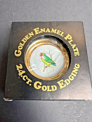 Golden enamel plate - 24, gold