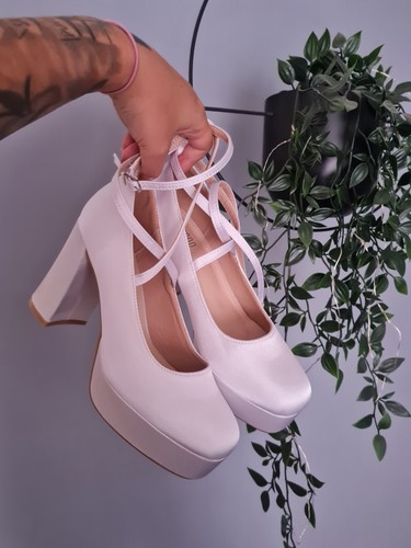 Brautschuhe satin plateau - 39,
