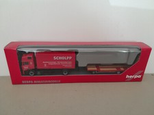 Herpa 151313 MAN F2000 HD Cont.Lkw m. Goldhofer TU-3 Scholpp rot 1:87/H0 -OVP