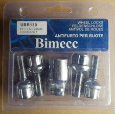 BIMECC Felgenschlösser silber  M12x1,5x28mm UBR130  #25202